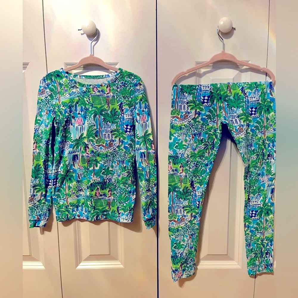 Lilly Pulitzer Kids Pajama Set - Green and Blue